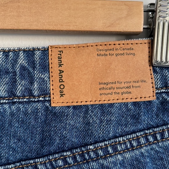 Frank & Oak Karen Kick Flare Raw Hem Organic Cotton Cropped Jeans 26 - Picture 9 of 14
